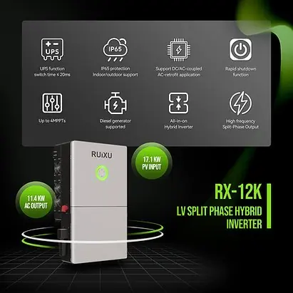 RUiXU 11.4kW Split-Phase Hybrid Inverter - Image 4